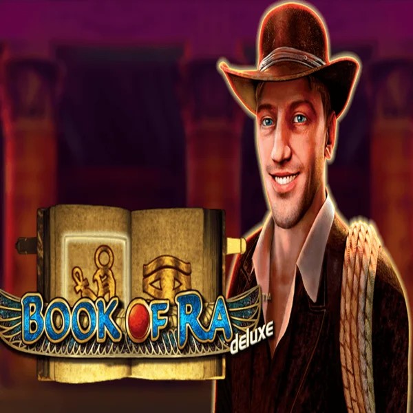 Book of Ra Deluxe slot icon by Novomatic, available at SkyHills Casino