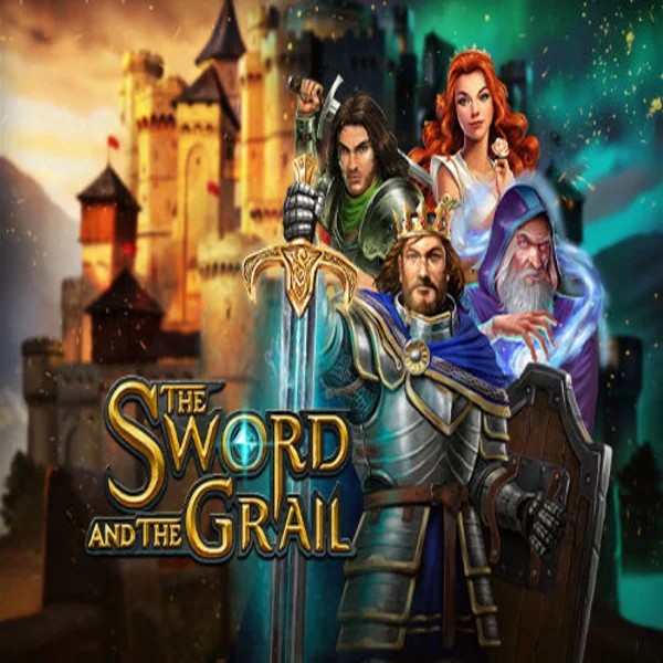 The Sword and the Grail slot logo by Play’n GO at SkyHills Casino