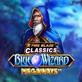 Fire Blaze Blue Wizard Megaways logo – Slots by Rarestone Gaming at SkyHills Casino